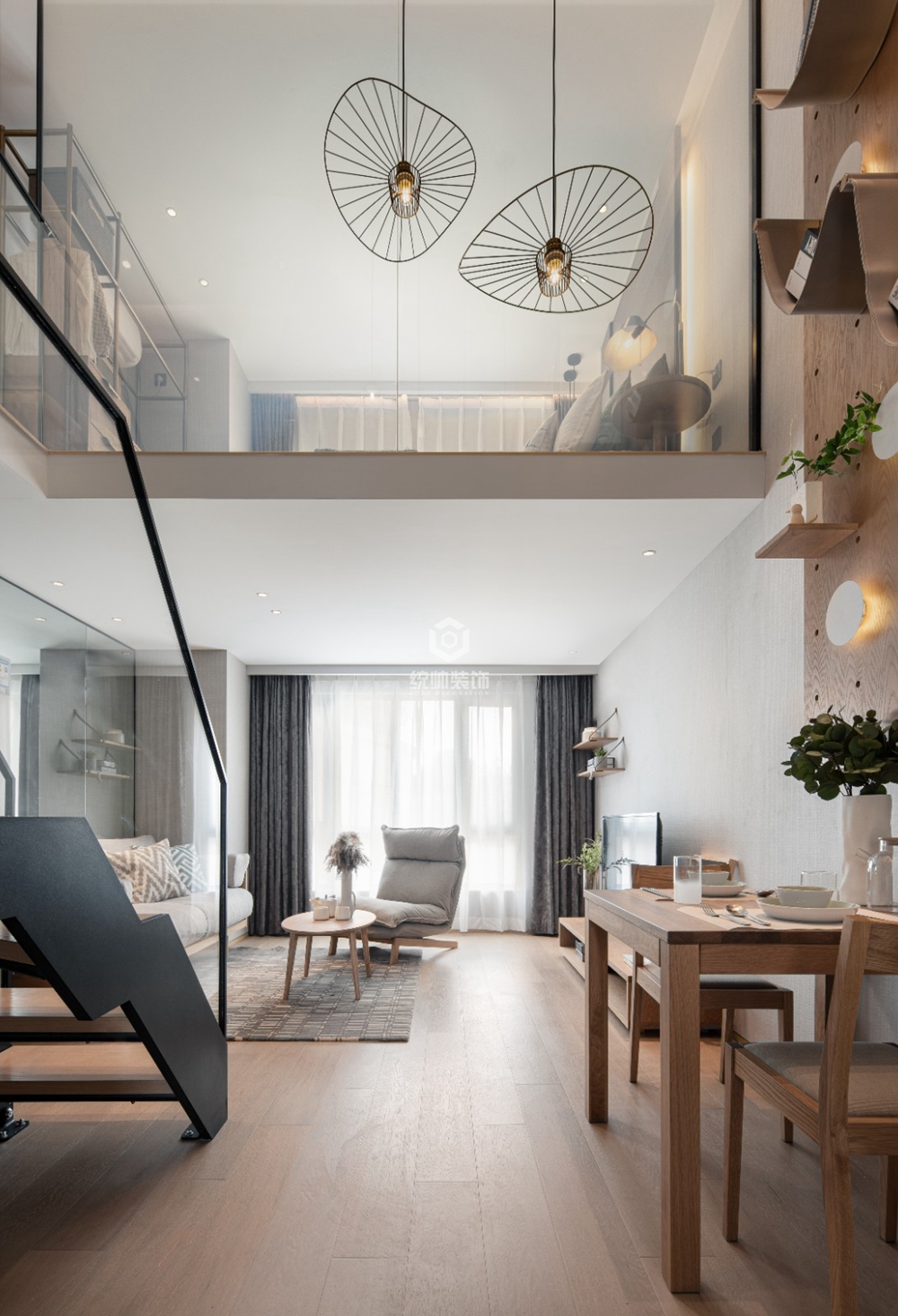 徐汇区徐汇柚米国际64平现代简约风格公寓装修效果图