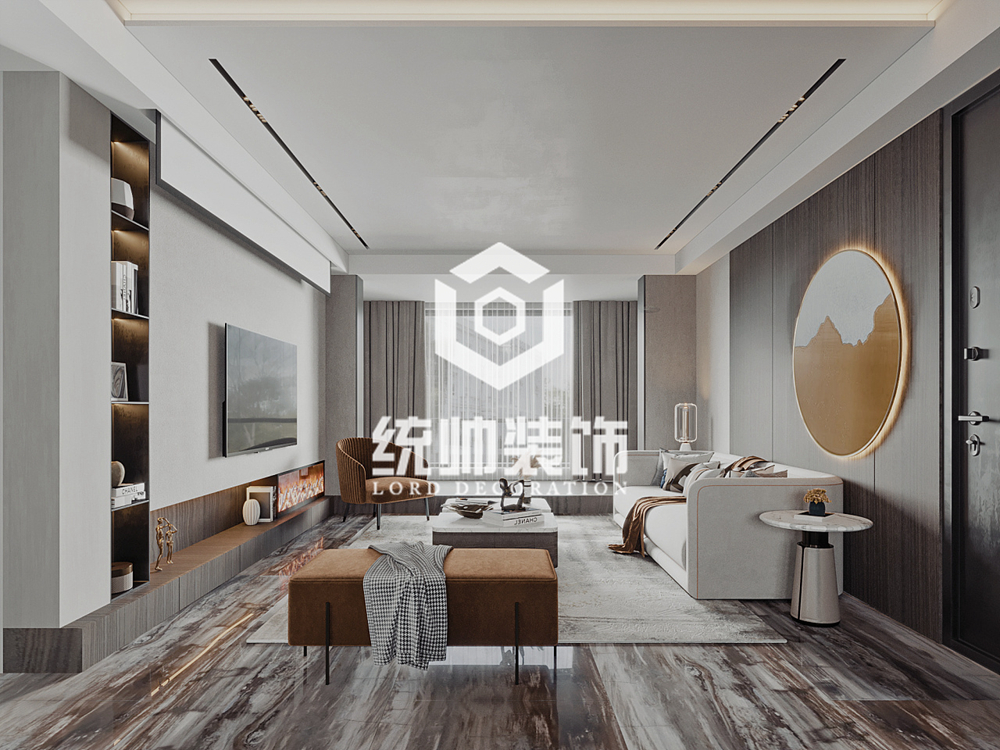 楊浦區楊浦同濟新苑90平現代簡約風格3室1廳裝修效果圖