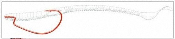 软虫拟饵的钩型搭配及穿钩方法