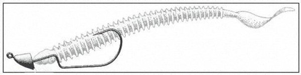 软虫拟饵的钩型搭配及穿钩方法