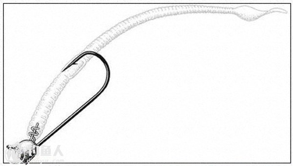 软虫拟饵的钩型搭配及穿钩方法