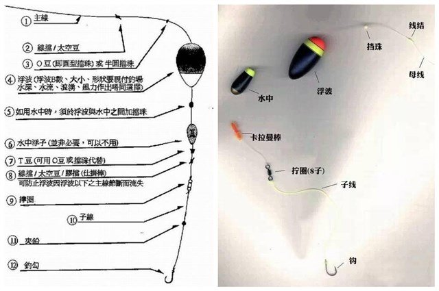 手竿、海竿、矶钓竿图解线组搭配