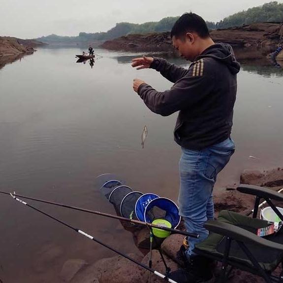 春季在枯草丛中野钓