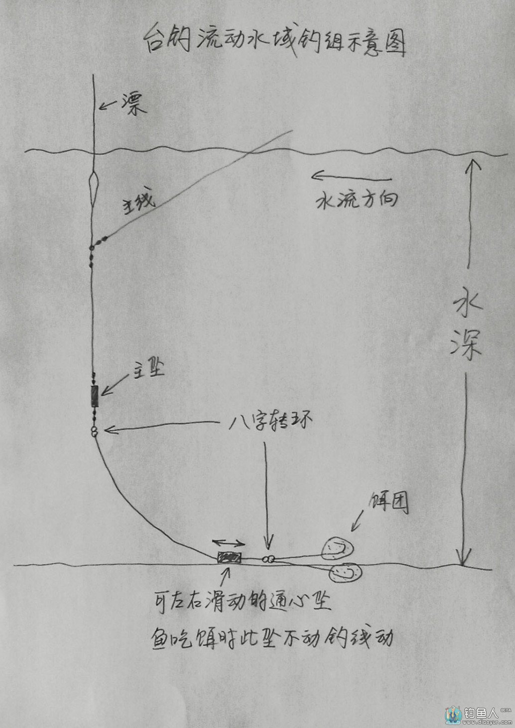 画图分析在流动水域台钓的钓组配比