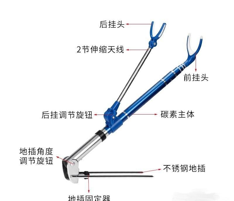 炮台支架手竿使用方法，钓鱼炮台支架使用方法