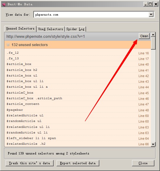 快速查找并删除页面多余的CSS代码(Dust-Me Selectors的用法)