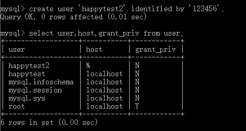 MYSQL8.0新建用户并授予权限流程（mysql为数据库指定登录用户）