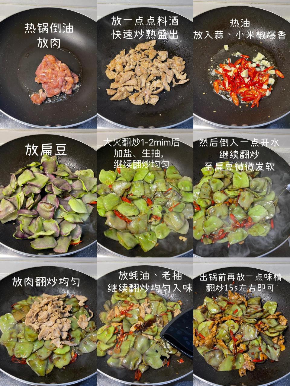 家常扁豆炒肉的做法，口感咸香色彩诱人，超级下饭！