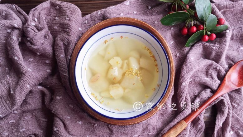 桂花马蹄雪梨糖水