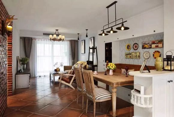 爱法珑庭这套80㎡复古美式风小两居装修案例，尽显高级感！