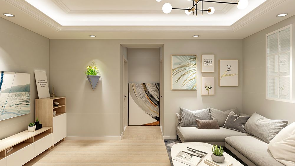 宝山区新逸仙公寓103平北欧风格两室户装修效果图
