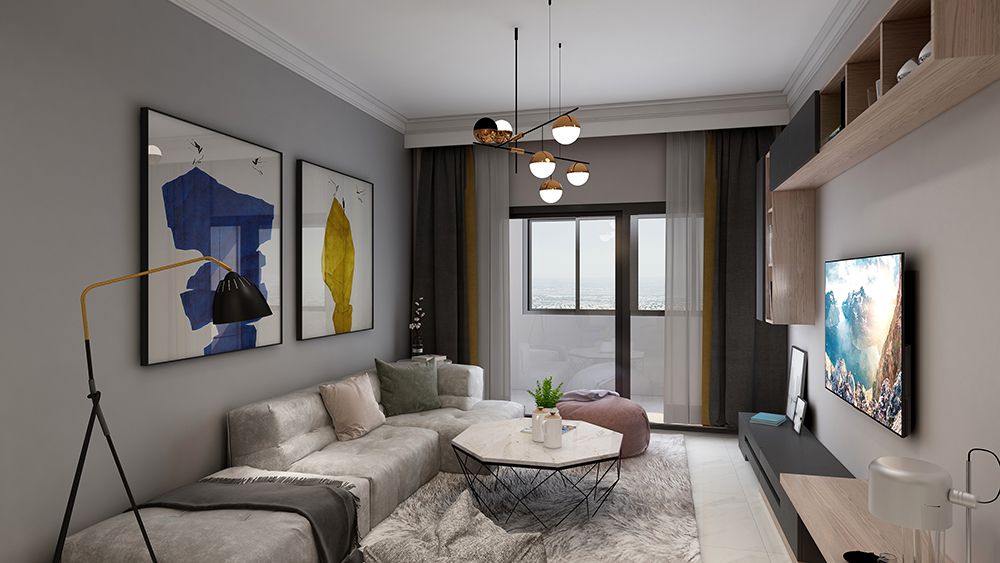 浦东新区证大家园97平北欧风格三室户装修效果图