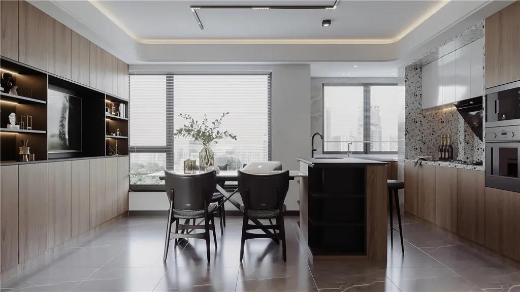 长宁区海逸公寓130平现代简约风格三室户装修效果图