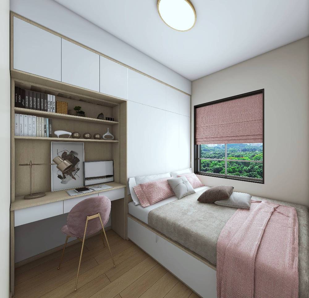 闵行区富丽公寓81平北欧风格三室户装修效果图