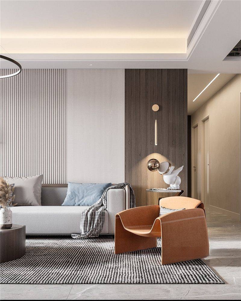 杨浦区合生江湾国际公寓190平轻奢风格四室户装修效果图