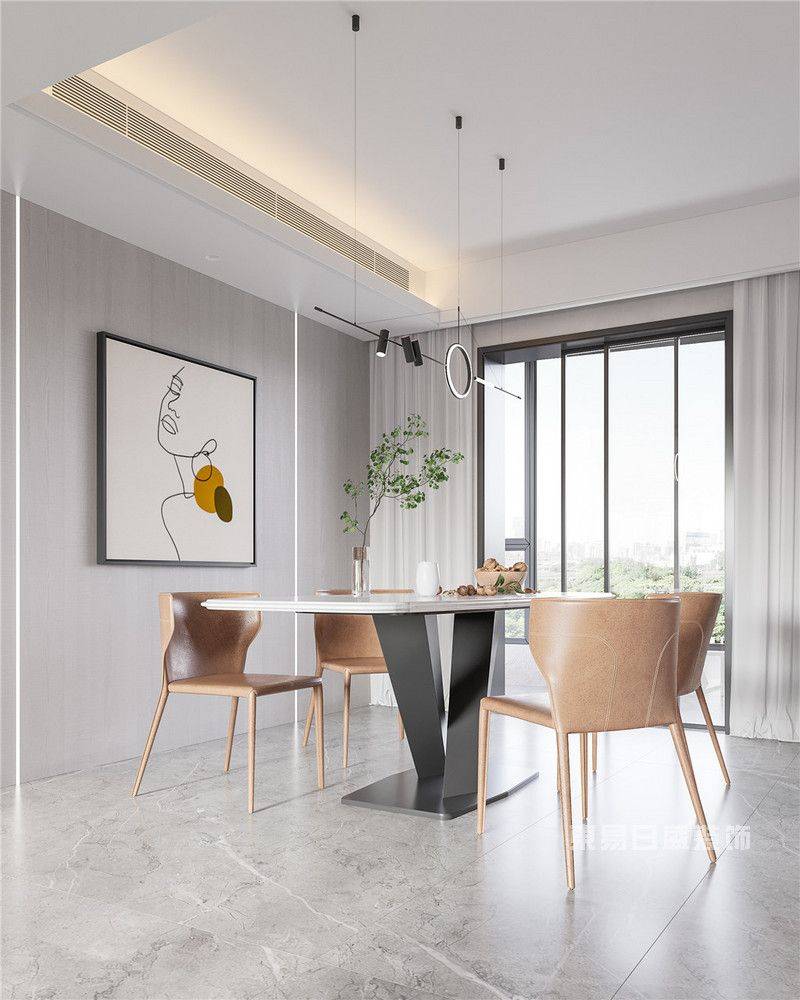 杨浦区合生江湾国际公寓190平轻奢风格四室户装修效果图