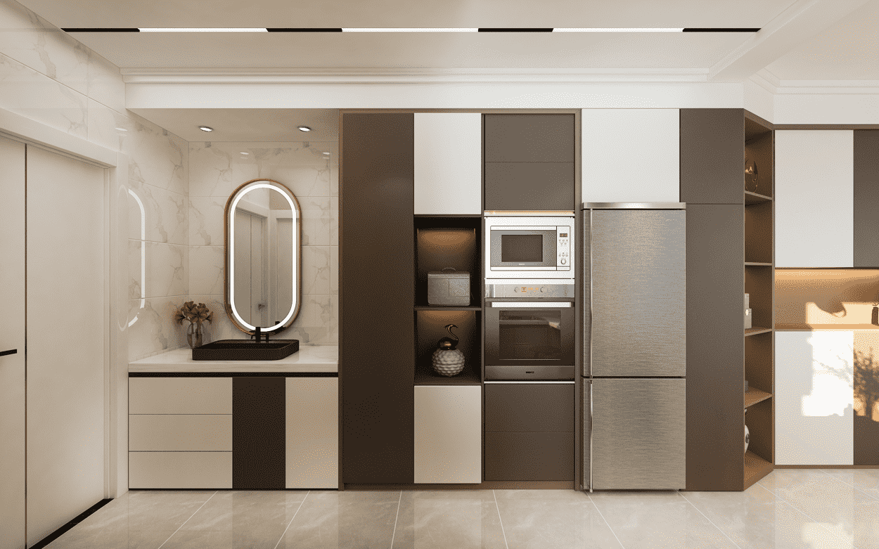 普陀區海鑫公寓65平現代簡約風格兩室戶裝修效果圖