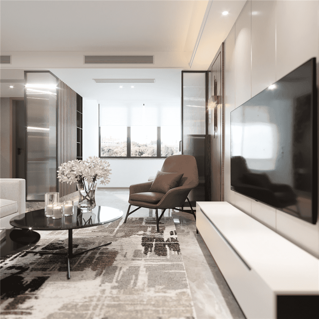 徐汇区海珠公寓122平现代简约风格三室户装修效果图