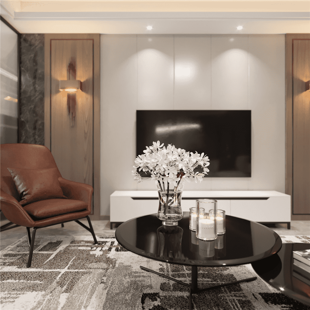 徐汇区海珠公寓122平现代简约风格三室户装修效果图