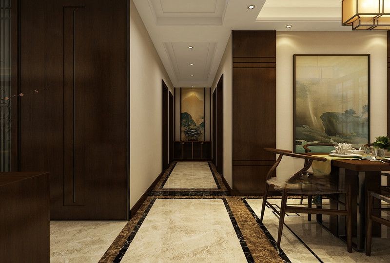 浦东凯佳公寓110平中式风格三室户装修效果图