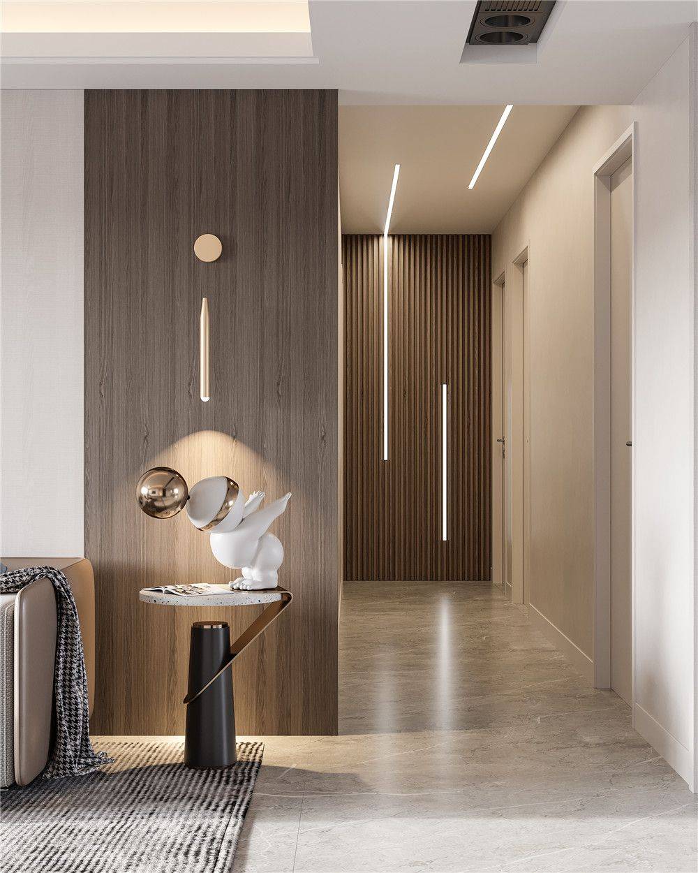杨浦区合生江湾国际公寓190平现代简约风格四室户装修效果图