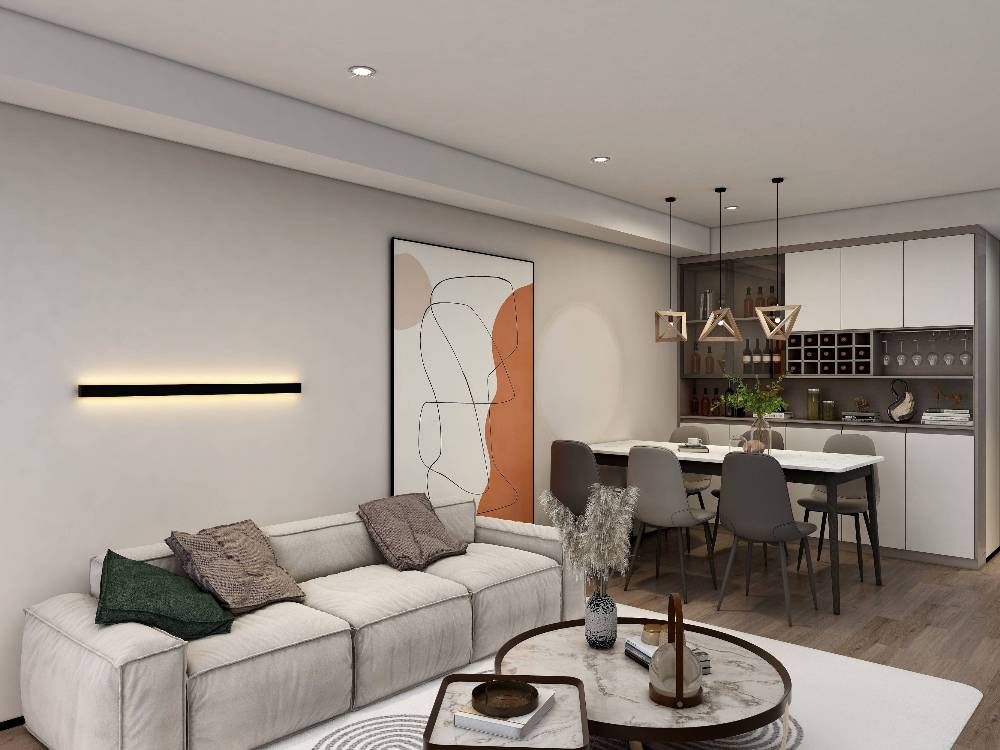静安区怡丰公寓80平现代简约风格两室户装修效果图