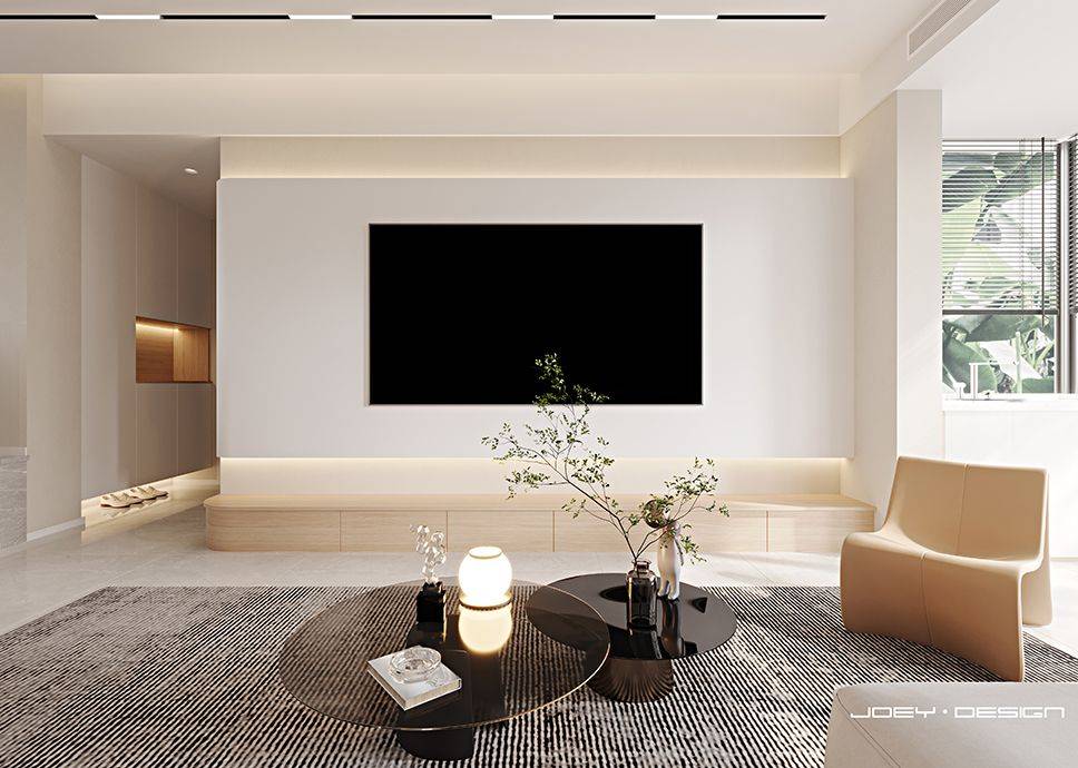 松江区奥林匹克花园120平现代简约风格三室户装修效果图