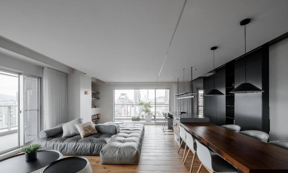 静安区金荣公寓120平现代简约风格两室户装修效果图