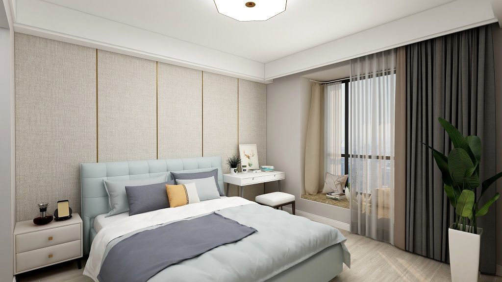 长宁区书香公寓93平现代简约风格两室户装修效果图
