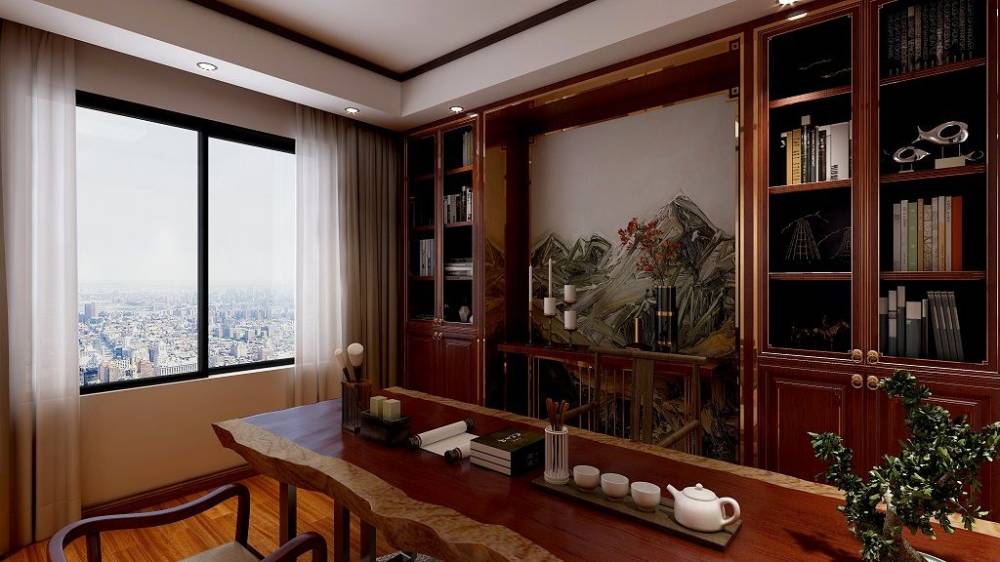 杨浦区凯达苑125平中式风格三室户装修效果图