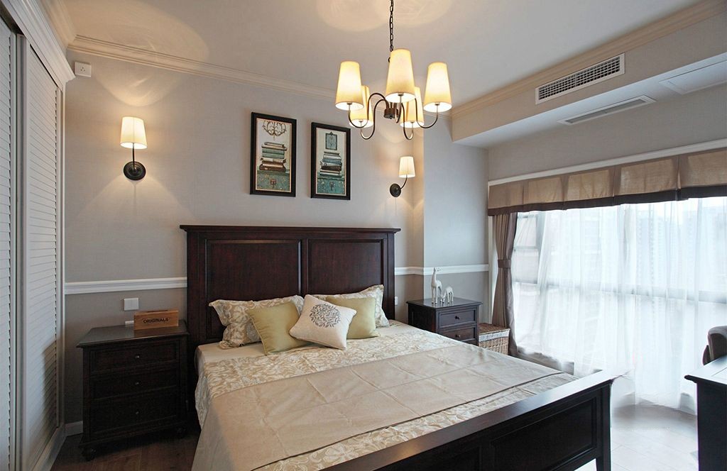 浦东上海滩花园洋房100平美式风格三室户装修效果图