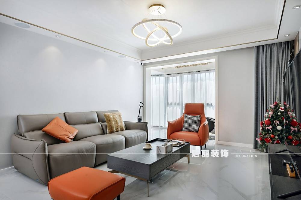 静安区新弘国际公寓158平现代简约风格三室户装修效果图