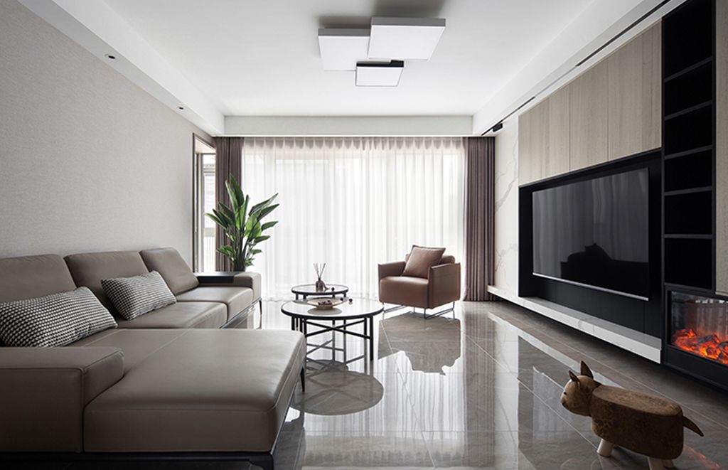 闵行区凤凰城103平现代简约风格两室户装修效果图