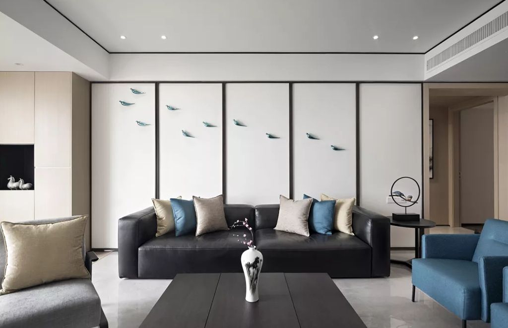 普陀区水岸豪庭95平中式风格两室户装修效果图