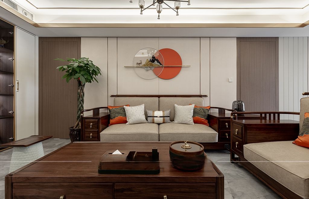 杨浦区杨浦公寓135平中式风格三室户装修效果图