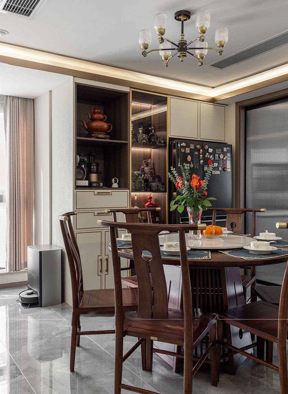 杨浦区杨浦公寓135平中式风格三室户装修效果图