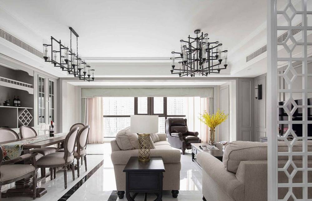 杨浦区海上海新城97平美式风格两室户装修效果图