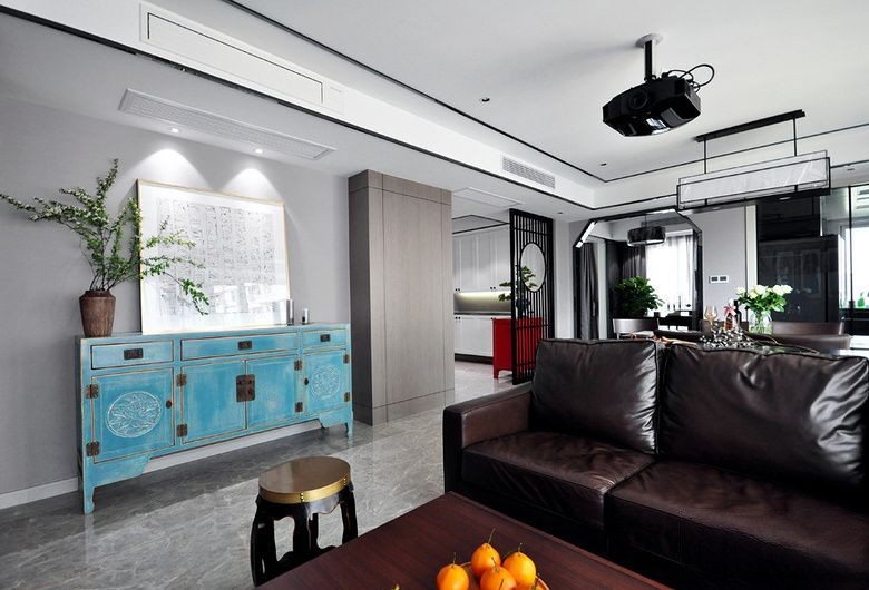 嘉定区绿地瑅香公馆130平新中式风格三室户装修效果图