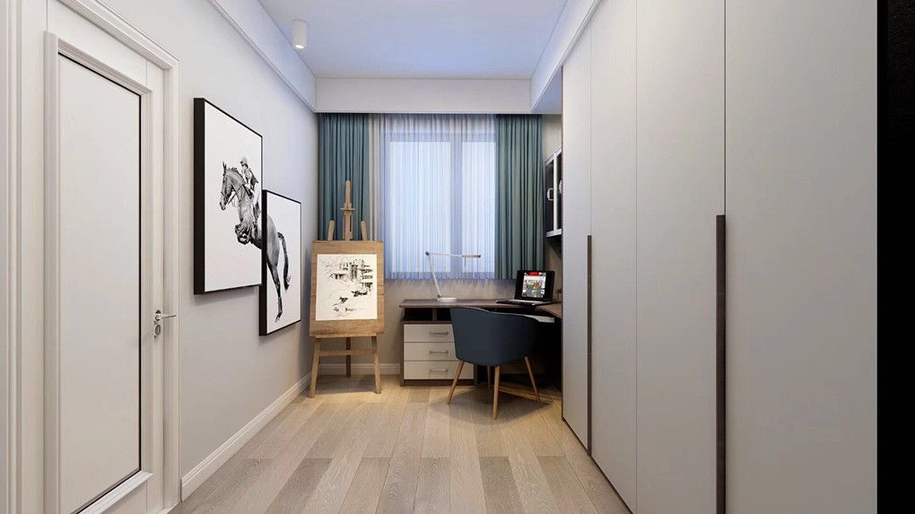 普陀区中关村公寓110平现代简约风格三室户装修效果图