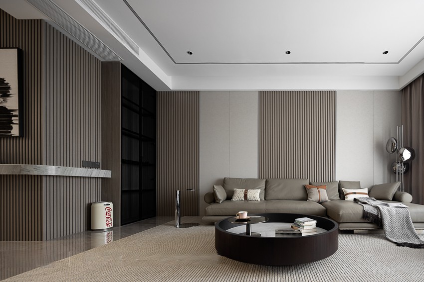 嘉定区协通公寓190平现代轻奢风格三居室装修效果图
