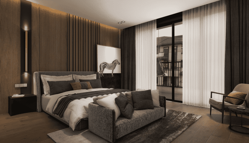 普陀区中海紫御豪庭220平现代简约风格复式装修效果图