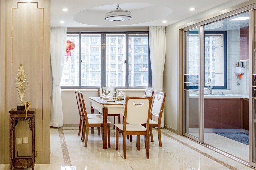 长宁区凯欣豪园148平新中式风格公寓装修效果图