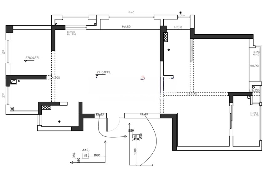 虹口区水木年华花园123平现代风格三室户装修效果图
