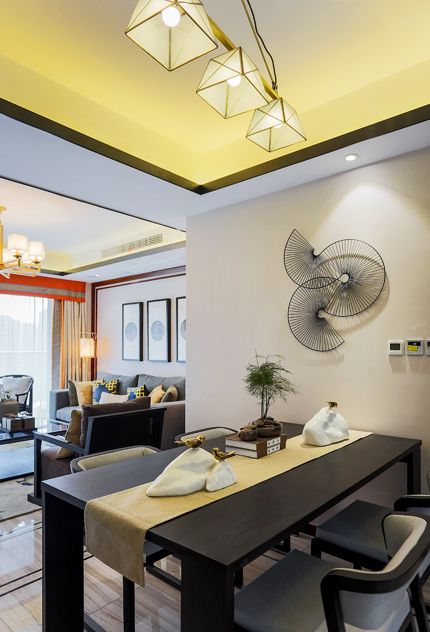 浦东新区建华公寓100平新中式风格三室户装修效果图
