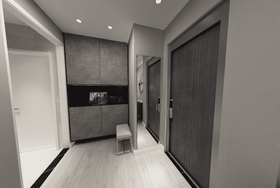 松江区金地都会艺境87平现代简约风格两室户装修效果图
