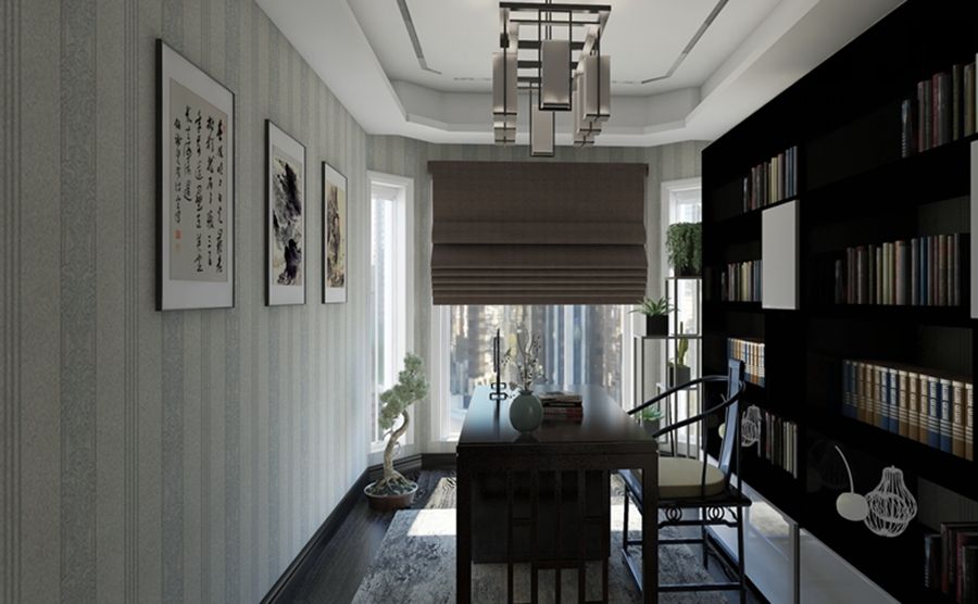宝山区三泉家园105平中式风格四室户装修效果图