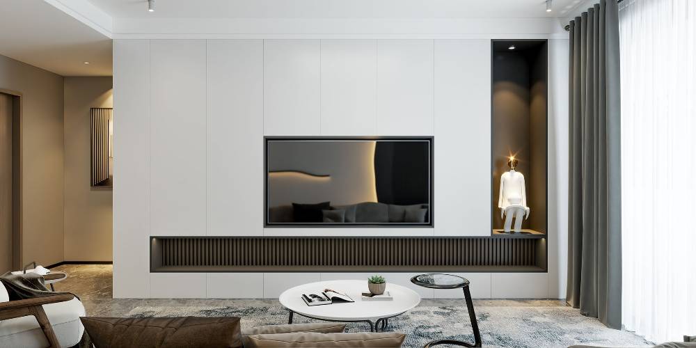 松江区荣汇公寓120平现代简约风格三室户装修效果图