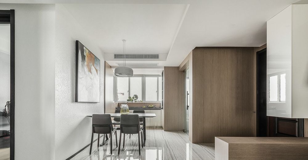 闵行区嘉丰公寓140平现代简约风格三室户装修效果图