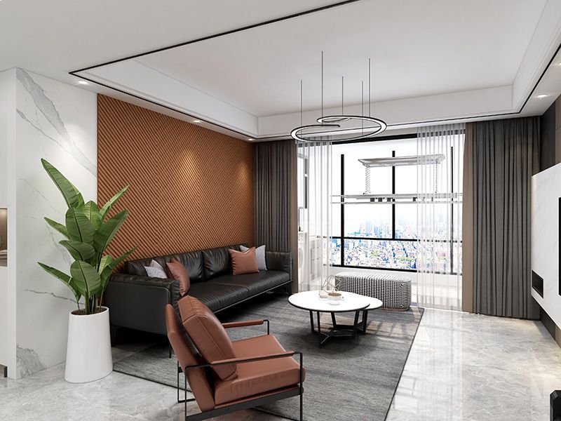 普陀区逸流公寓90平现代简约风格两室户装修效果图