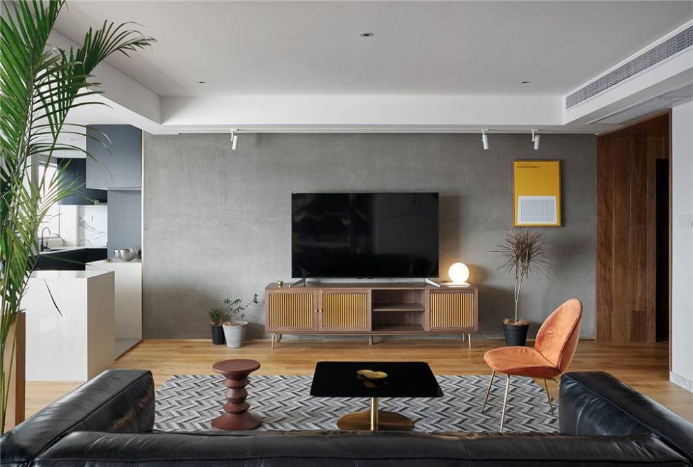 静安区金纺小区90平现代简约风格两室户装修效果图